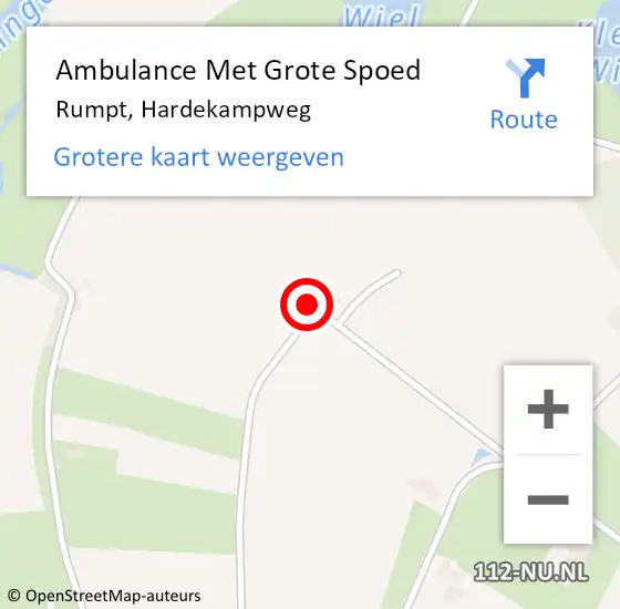 Locatie op kaart van de 112 melding: Ambulance Met Grote Spoed Naar Rumpt, Hardekampweg op 4 juni 2017 12:18