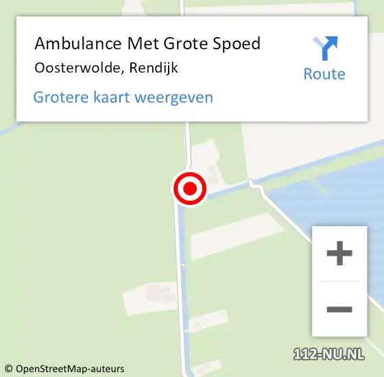 Locatie op kaart van de 112 melding: Ambulance Met Grote Spoed Naar Oosterwolde, Rendijk op 4 juni 2017 12:33