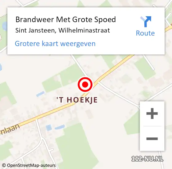 Locatie op kaart van de 112 melding: Brandweer Met Grote Spoed Naar Sint Jansteen, Wilhelminastraat op 4 juni 2017 12:36