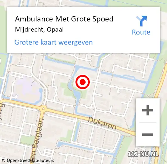 Locatie op kaart van de 112 melding: Ambulance Met Grote Spoed Naar Mijdrecht, Opaal op 4 juni 2017 13:03