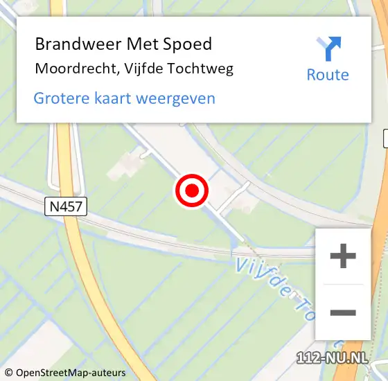 Locatie op kaart van de 112 melding: Brandweer Met Spoed Naar Moordrecht, Vijfde Tochtweg op 4 juni 2017 13:31