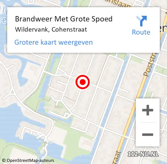 Locatie op kaart van de 112 melding: Brandweer Met Grote Spoed Naar Wildervank, Cohenstraat op 4 juni 2017 13:48