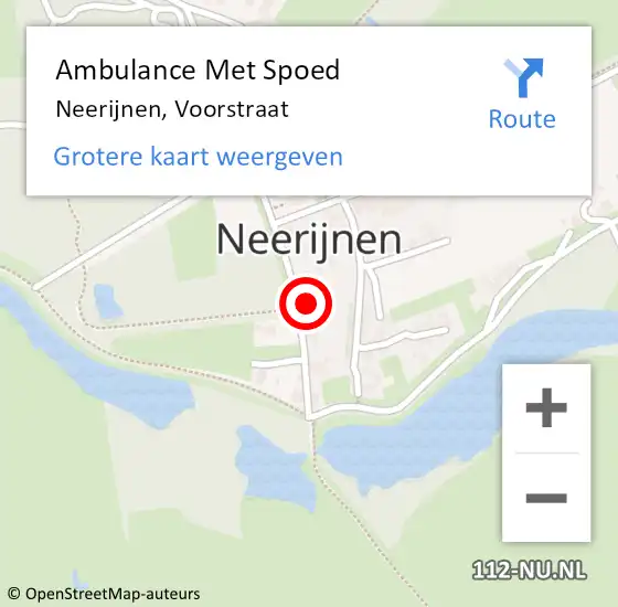 Locatie op kaart van de 112 melding: Ambulance Met Spoed Naar Neerijnen, Voorstraat op 4 juni 2017 14:23