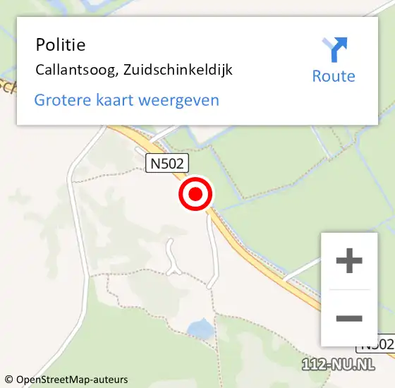 Locatie op kaart van de 112 melding: Politie Callantsoog, Zuidschinkeldijk op 4 juni 2017 14:46