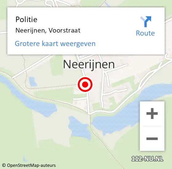 Locatie op kaart van de 112 melding: Politie Neerijnen, Voorstraat op 4 juni 2017 14:47