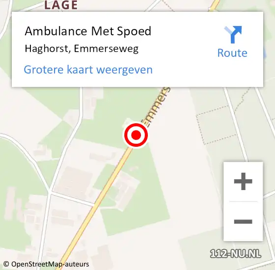 Locatie op kaart van de 112 melding: Ambulance Met Spoed Naar Haghorst, Emmerseweg op 4 juni 2017 14:55