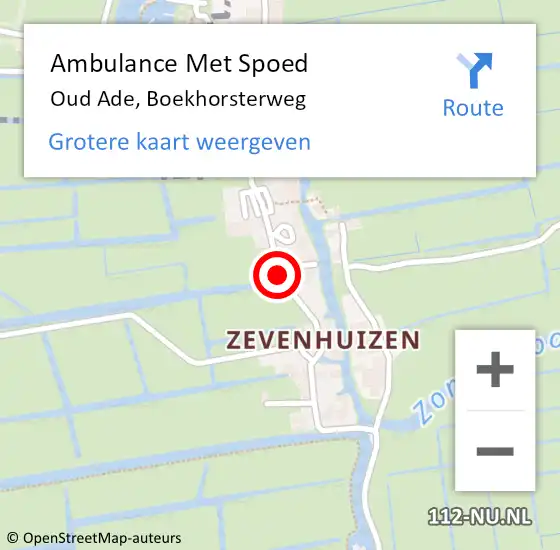 Locatie op kaart van de 112 melding: Ambulance Met Spoed Naar Oud Ade, Boekhorsterweg op 4 juni 2017 15:14