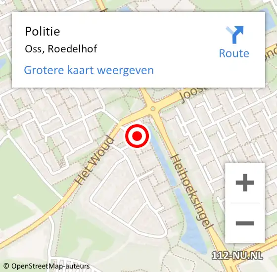 Locatie op kaart van de 112 melding: Politie Oss, Roedelhof op 4 juni 2017 15:30