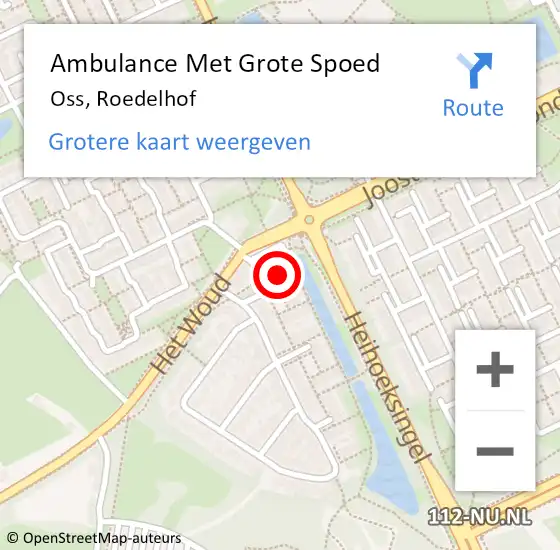 Locatie op kaart van de 112 melding: Ambulance Met Grote Spoed Naar Oss, Roedelhof op 4 juni 2017 15:31
