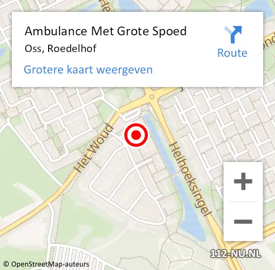 Locatie op kaart van de 112 melding: Ambulance Met Grote Spoed Naar Oss, Roedelhof op 4 juni 2017 15:32