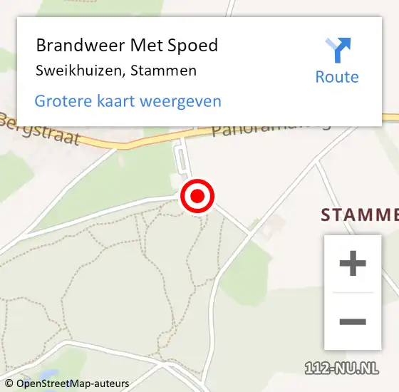 Locatie op kaart van de 112 melding: Brandweer Met Spoed Naar Sweikhuizen, Stammen op 4 juni 2017 16:20