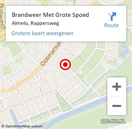 Locatie op kaart van de 112 melding: Brandweer Met Grote Spoed Naar Almelo, Rappersweg op 22 januari 2014 18:27