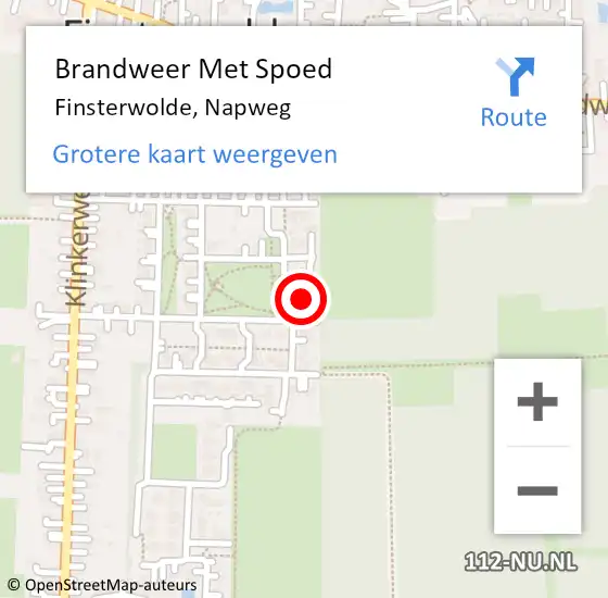 Locatie op kaart van de 112 melding: Brandweer Met Spoed Naar Finsterwolde, Napweg op 4 juni 2017 19:55