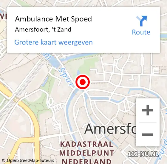 Locatie op kaart van de 112 melding: Ambulance Met Spoed Naar Amersfoort, 't Zand op 4 juni 2017 21:22