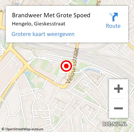 Locatie op kaart van de 112 melding: Brandweer Met Grote Spoed Naar Hengelo, Gieskesstraat op 4 juni 2017 23:01