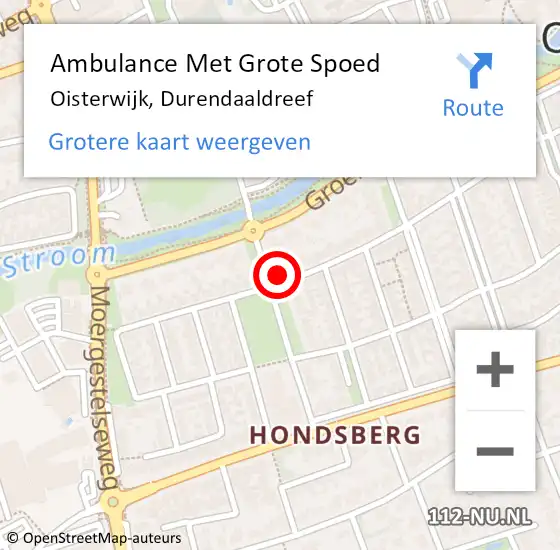 Locatie op kaart van de 112 melding: Ambulance Met Grote Spoed Naar Oisterwijk, Durendaaldreef op 4 juni 2017 23:41