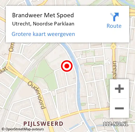 Locatie op kaart van de 112 melding: Brandweer Met Spoed Naar Utrecht, Noordse Parklaan op 5 juni 2017 02:39