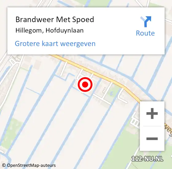 Locatie op kaart van de 112 melding: Brandweer Met Spoed Naar Hillegom, Hofduynlaan op 5 juni 2017 04:09