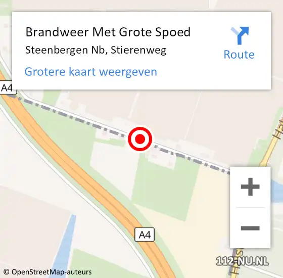 Locatie op kaart van de 112 melding: Brandweer Met Grote Spoed Naar Steenbergen Nb, Stierenweg op 5 juni 2017 04:10