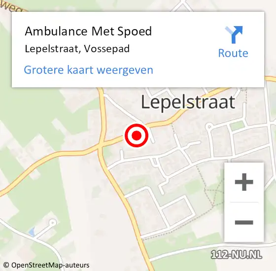 Locatie op kaart van de 112 melding: Ambulance Met Spoed Naar Lepelstraat, Vossepad op 5 juni 2017 05:17