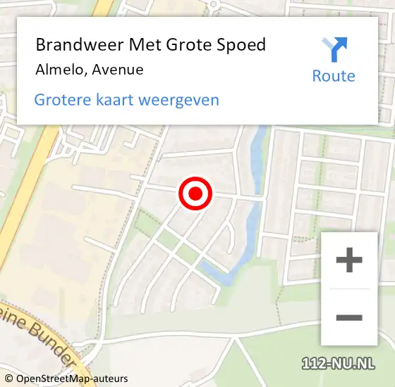 Locatie op kaart van de 112 melding: Brandweer Met Grote Spoed Naar Almelo, Avenue op 5 juni 2017 06:02