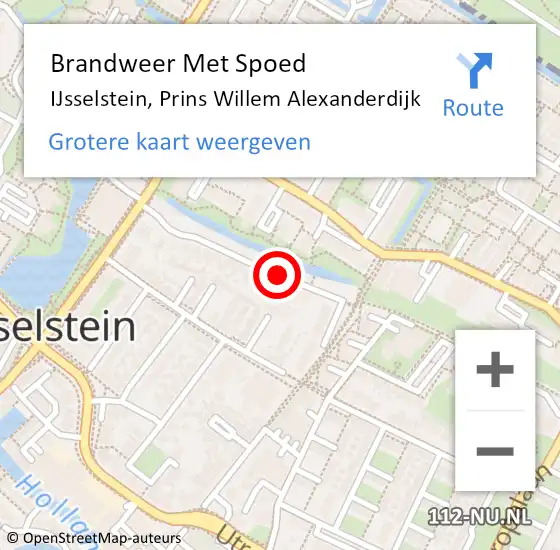 Locatie op kaart van de 112 melding: Brandweer Met Spoed Naar IJsselstein, Prins Willem Alexanderdijk op 5 juni 2017 07:55
