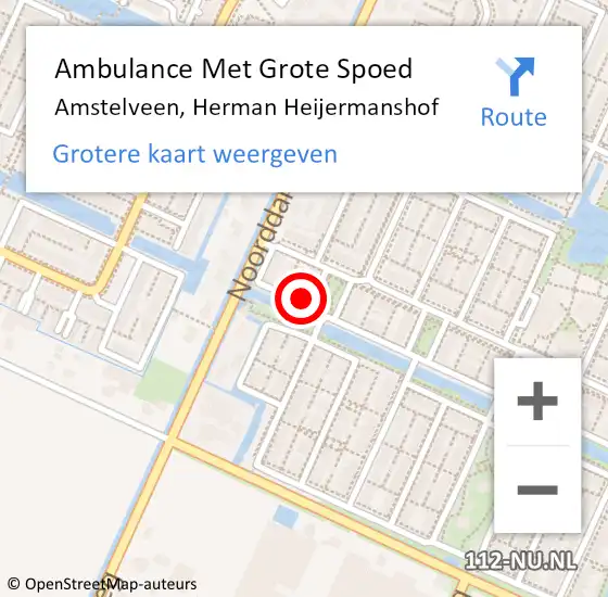 Locatie op kaart van de 112 melding: Ambulance Met Grote Spoed Naar Amstelveen, Herman Heijermanshof op 5 juni 2017 09:42