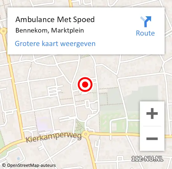 Locatie op kaart van de 112 melding: Ambulance Met Spoed Naar Bennekom, Marktplein op 5 juni 2017 10:12