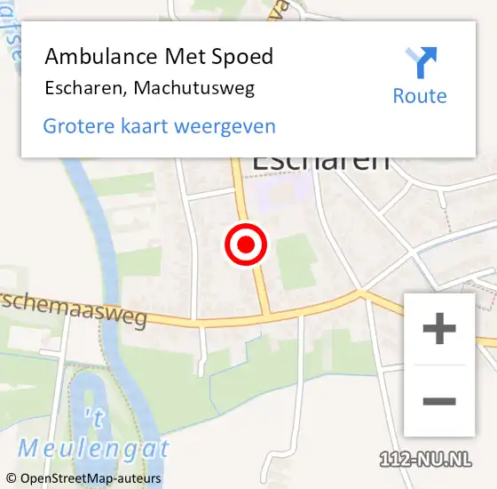 Locatie op kaart van de 112 melding: Ambulance Met Spoed Naar Escharen, Machutusweg op 5 juni 2017 10:26