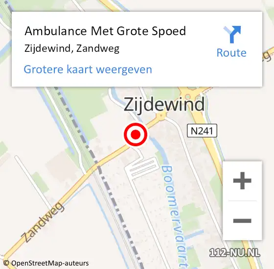 Locatie op kaart van de 112 melding: Ambulance Met Grote Spoed Naar Zijdewind, Zandweg op 5 juni 2017 10:59