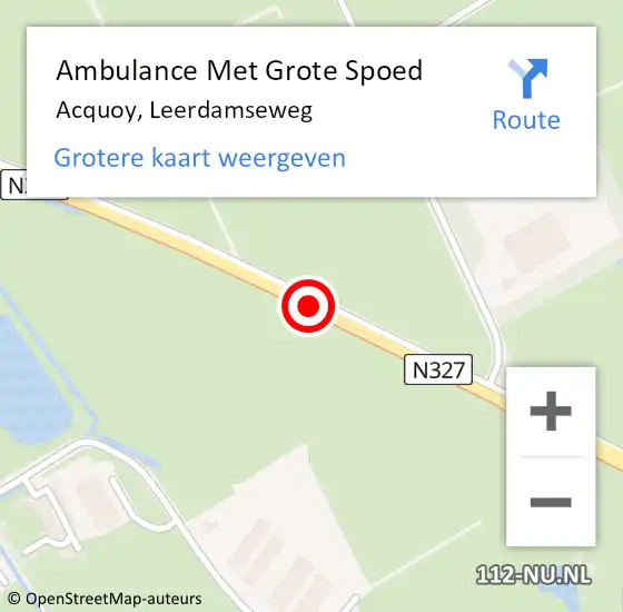 Locatie op kaart van de 112 melding: Ambulance Met Grote Spoed Naar Acquoy, Leerdamseweg op 5 juni 2017 11:07