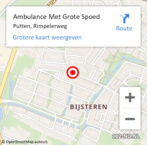 Locatie op kaart van de 112 melding: Ambulance Met Grote Spoed Naar Putten, Rimpelerweg op 5 juni 2017 11:58