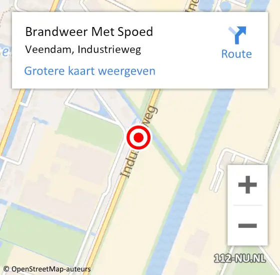 Locatie op kaart van de 112 melding: Brandweer Met Spoed Naar Veendam, Industrieweg op 5 juni 2017 12:27