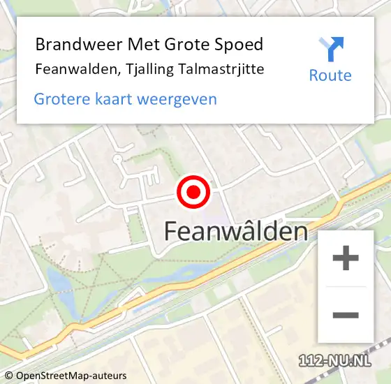 Locatie op kaart van de 112 melding: Brandweer Met Grote Spoed Naar Feanwalden, Tjalling Talmastrjitte op 5 juni 2017 13:24