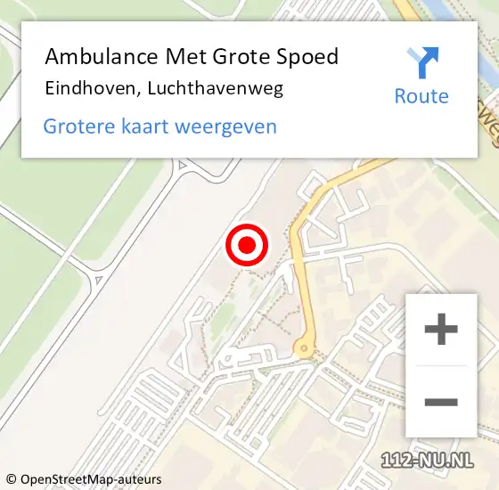 Locatie op kaart van de 112 melding: Ambulance Met Grote Spoed Naar Eindhoven, Luchthavenweg op 5 juni 2017 13:25