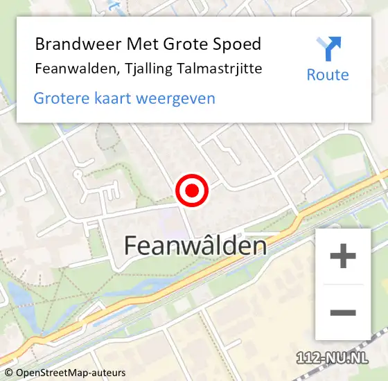 Locatie op kaart van de 112 melding: Brandweer Met Grote Spoed Naar Feanwalden, Tjalling Talmastrjitte op 5 juni 2017 13:31