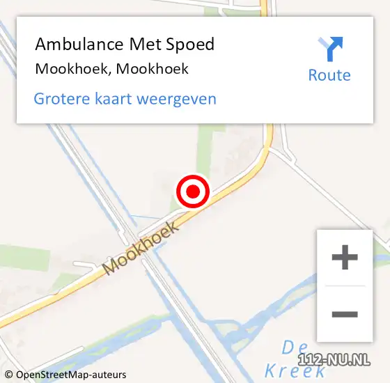 Locatie op kaart van de 112 melding: Ambulance Met Spoed Naar Mookhoek, Mookhoek op 5 juni 2017 13:43