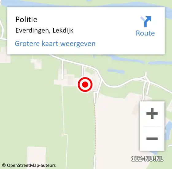 Locatie op kaart van de 112 melding: Politie Everdingen, Lekdijk op 5 juni 2017 14:29