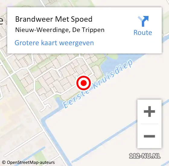 Locatie op kaart van de 112 melding: Brandweer Met Spoed Naar Nieuw-Weerdinge, De Trippen op 5 juni 2017 15:58