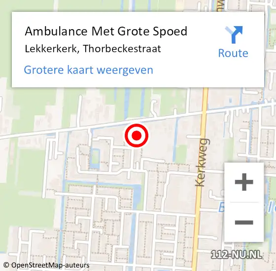 Locatie op kaart van de 112 melding: Ambulance Met Grote Spoed Naar Lekkerkerk, Thorbeckestraat op 5 juni 2017 16:05