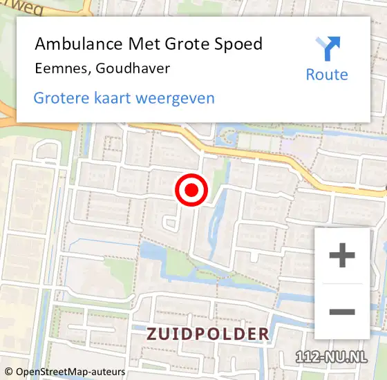 Locatie op kaart van de 112 melding: Ambulance Met Grote Spoed Naar Eemnes, Goudhaver op 5 juni 2017 16:11