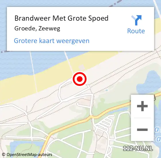 Locatie op kaart van de 112 melding: Brandweer Met Grote Spoed Naar Groede, Zeeweg op 5 juni 2017 16:14