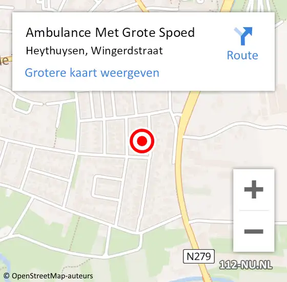 Locatie op kaart van de 112 melding: Ambulance Met Grote Spoed Naar Heythuysen, Wingerdstraat op 5 juni 2017 16:55