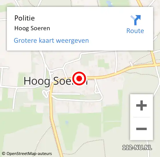 Locatie op kaart van de 112 melding: Politie Hoog Soeren op 22 januari 2014 21:07