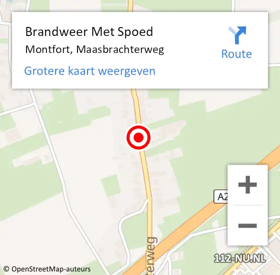 Locatie op kaart van de 112 melding: Brandweer Met Spoed Naar Montfort, Maasbrachterweg op 5 juni 2017 17:41