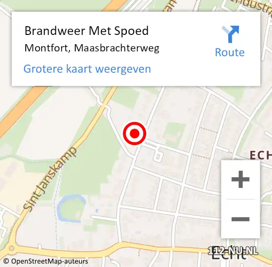 Locatie op kaart van de 112 melding: Brandweer Met Spoed Naar Montfort, Maasbrachterweg op 5 juni 2017 17:54