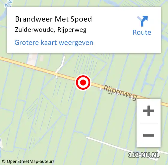 Locatie op kaart van de 112 melding: Brandweer Met Spoed Naar Zuiderwoude, Rijperweg op 5 juni 2017 18:29