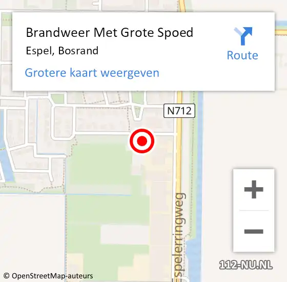 Locatie op kaart van de 112 melding: Brandweer Met Grote Spoed Naar Espel, Bosrand op 5 juni 2017 19:37