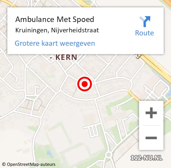 Locatie op kaart van de 112 melding: Ambulance Met Spoed Naar Kruiningen, Nijverheidstraat op 5 juni 2017 20:10