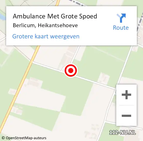 Locatie op kaart van de 112 melding: Ambulance Met Grote Spoed Naar Berlicum, Heikantsehoeve op 5 juni 2017 21:14